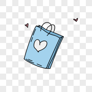 浪漫情人节蓝色爱心礼物袋图片