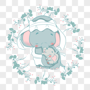 插画透明png高清图片母亲节动物母子卡通png高清图片母亲节动物母子