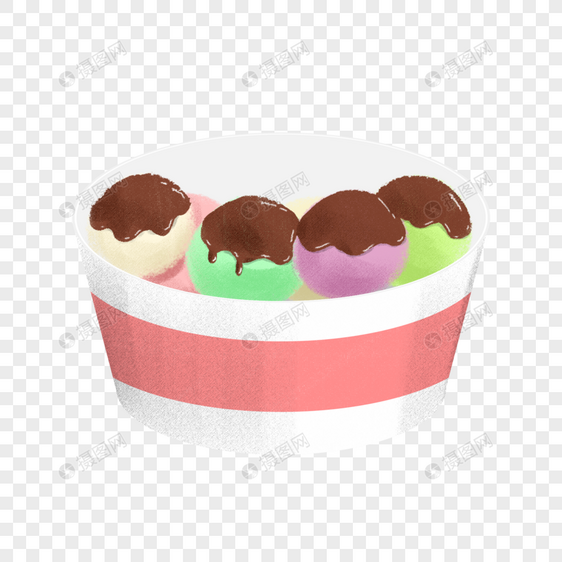 装在碗中的冰淇淋卡通素材下载图片