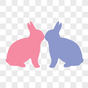 浪漫情人节甜蜜亲吻的兔子图片