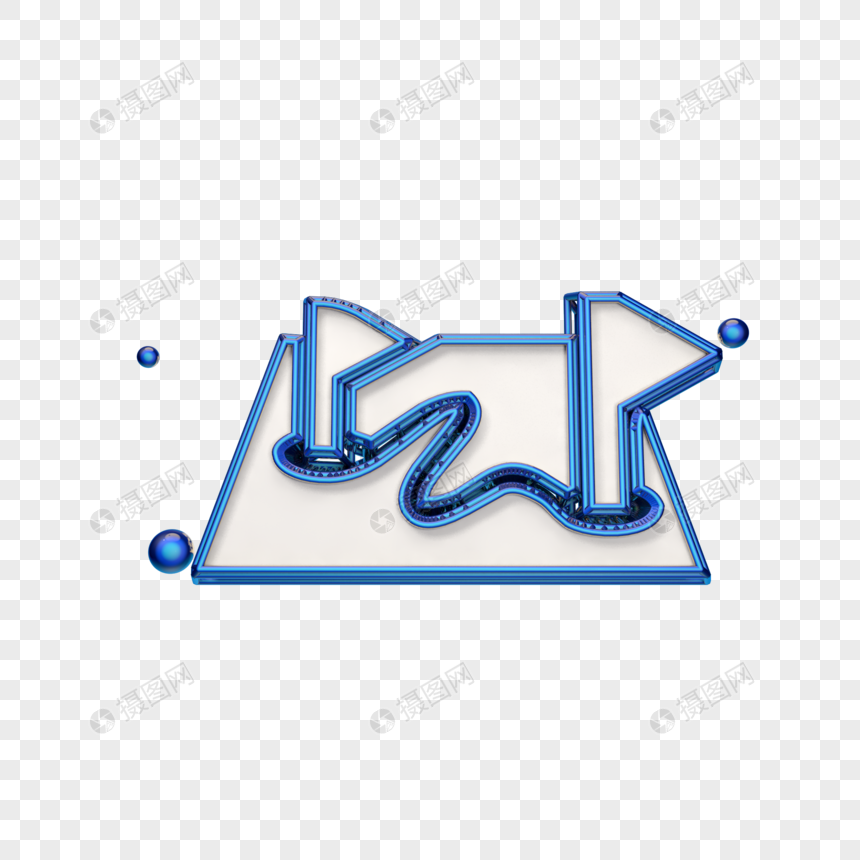 立体蓝色手指沙盘图标