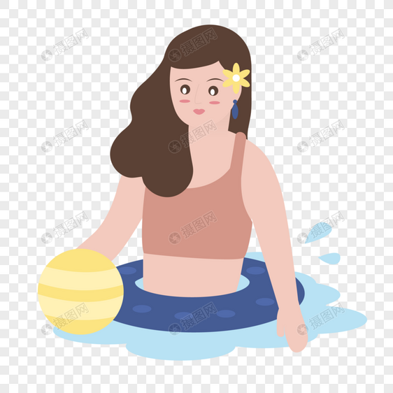 夏季游泳嬉戏的女人图片