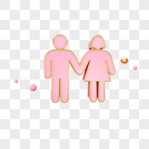 创意粉色男女情侣图标图片