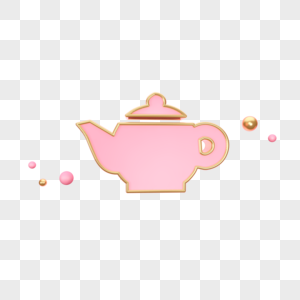 创意粉色茶壶图标图片
