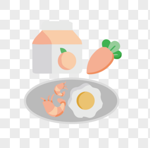 健康营养早餐饮食卡通扁平手绘图片