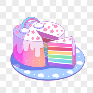 彩虹樱花蛋糕图片
