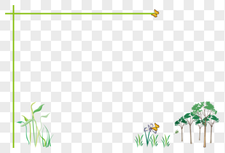 森系边框绿色边框森系高清图片
