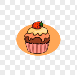 卡通手绘美味草莓小蛋糕图片