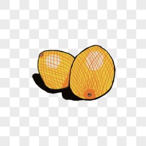 卡通黄色柚子插图图片