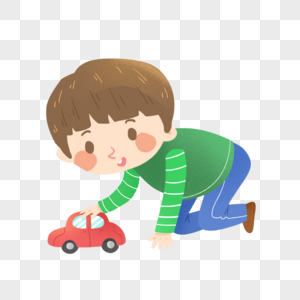 儿童节玩玩具车的男孩图片