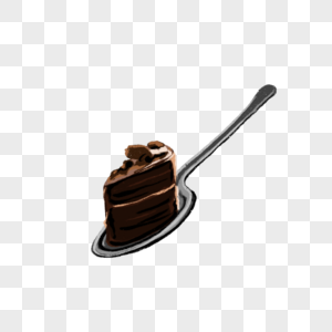 一勺巧克力蛋糕插图图片