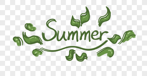 夏季summer英文手绘字体装饰图片