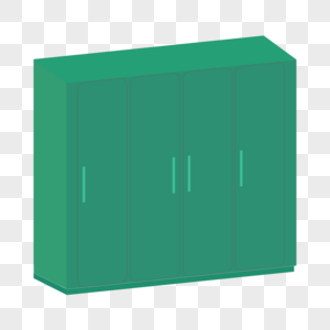 绿色衣柜2.5D效果图图片