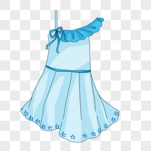 蓝色裙子图片