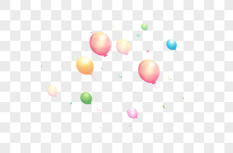 放飞气球气球和彩带高清图片