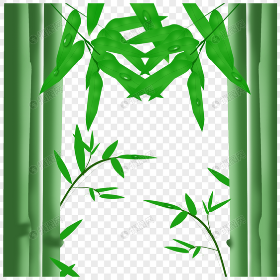 对称竹竿叶子图片