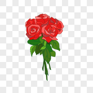 浪漫情人节娇艳美丽的玫瑰花束高清图片