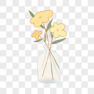 透明花瓶花朵高清图片