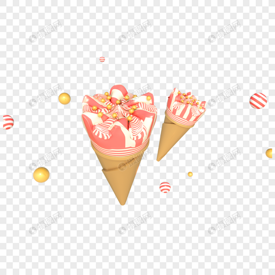 夏天甜品冰淇淋海报装饰图片