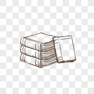 手绘线条书籍图片素材