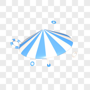 夏天海边遮阳伞海报装饰图片