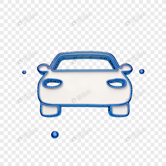 立体蓝色豪华汽车图标图片