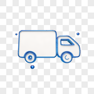 创意蓝色箱货车图标图片