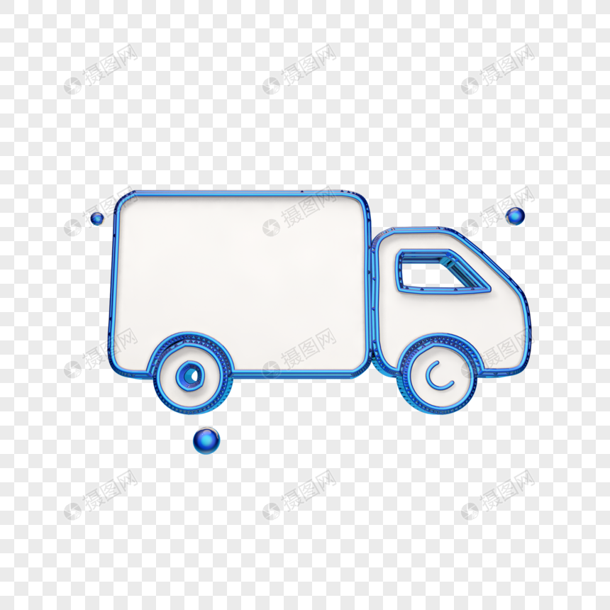 创意蓝色箱货车图标图片