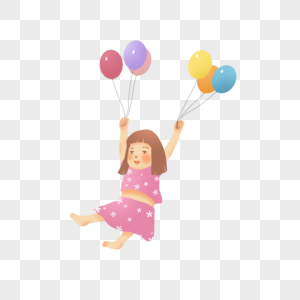 抓着气球的小女孩图片