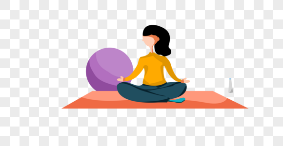 冥想瑜伽静坐女子图片