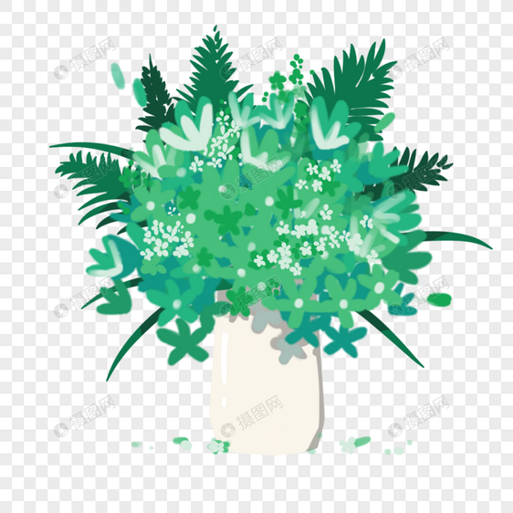 绿花组合花瓶图片