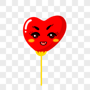 红色心形魔鬼小气球图片