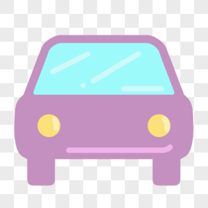 卡通手绘紫色小汽车图片
