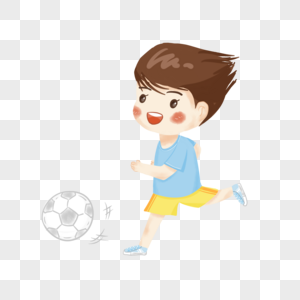 男孩踢足球图片