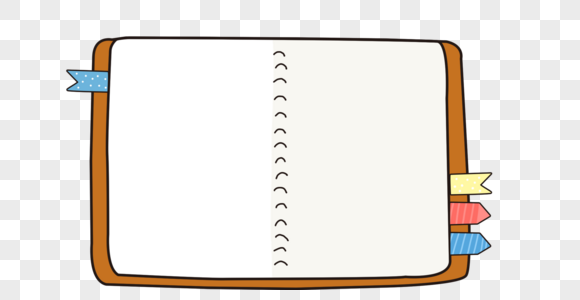 翻开的卡通书本边框高清图片