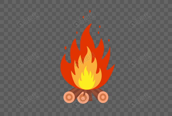 篝火火堆卡通素材图片