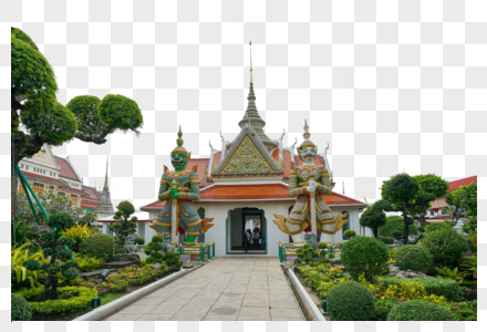 泰国卧佛寺外围寺庙建筑高清图片