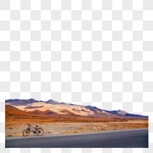 荒原旷野骑行公路素材图片