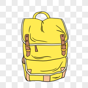 黄色书包黄色学生背包高清图片