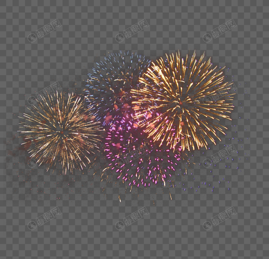 一簇烟花元素素材下载 正版素材 摄图网