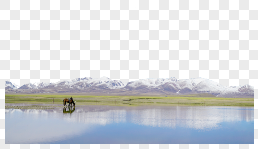 新疆巴音布鲁克雪山倒影图片