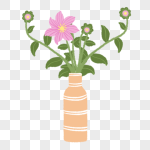 花瓶插画图片