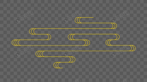 中国风金黄色线性云纹图片