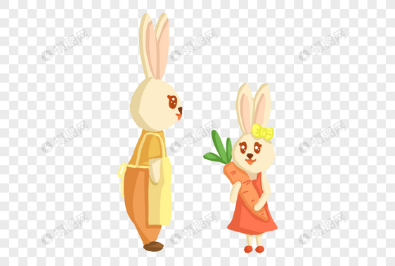 送给妈妈胡萝卜的小兔子图片
