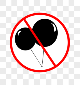 卡通手绘禁止气球圆形图标图片