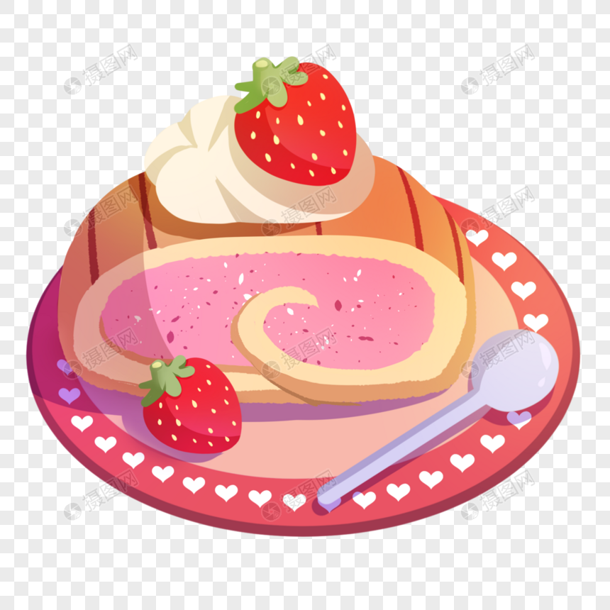 草莓瑞士卷海绵蛋糕