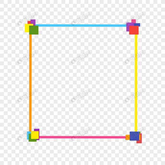 彩色方块边框图片
