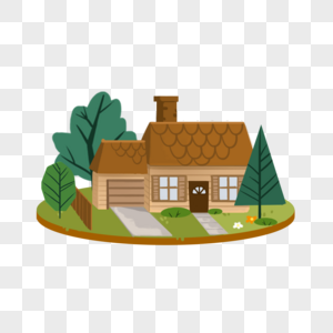 褐色小房子图片