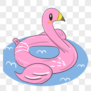 粉色火烈鸟游泳圈图片
