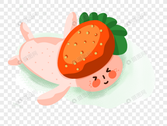 小清新水果草莓扁平化图片